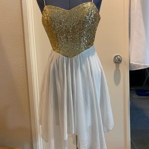 Gold and white dress